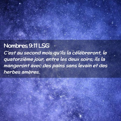 Picture 02 - Nombres 9:11 LSG - C'est au second mois qu'ils la célébreront, le - Bible Verse Picture