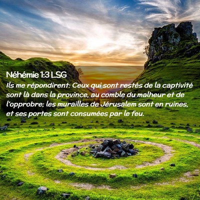 Picture 02 - Néhémie 1:3 LSG - Ils me répondirent: Ceux qui sont restés de la - Bible Verse Picture
