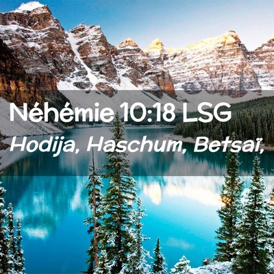 Picture 02 - Néhémie 10:18 LSG - Hodija, Haschum, - Bible Verse Picture