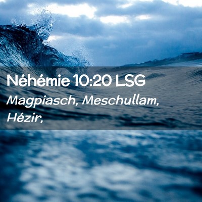 Picture 02 - Néhémie 10:20 LSG - Magpiasch, Meschullam, - Bible Verse Picture