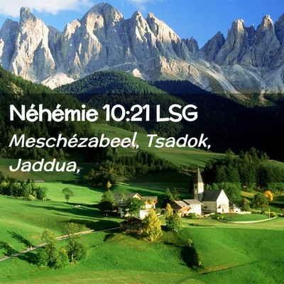 Picture 02 - Néhémie 10:21 LSG - Meschézabeel, Tsadok, - Bible Verse Picture