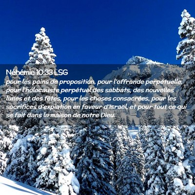 Picture 02 - Néhémie 10:33 LSG - pour les pains de proposition, pour l'offrande - Bible Verse Picture