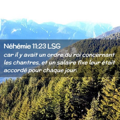 Picture 02 - Néhémie 11:23 LSG - car il y avait un ordre du roi concernant les - Bible Verse Picture