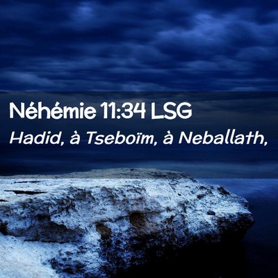Picture 02 - Néhémie 11:34 LSG - Hadid, à Tseboïm, à - Bible Verse Picture