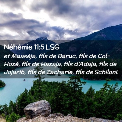Picture 02 - Néhémie 11:5 LSG - et Maaséja, fils de Baruc, fils de Col-Hozé, - Bible Verse Picture