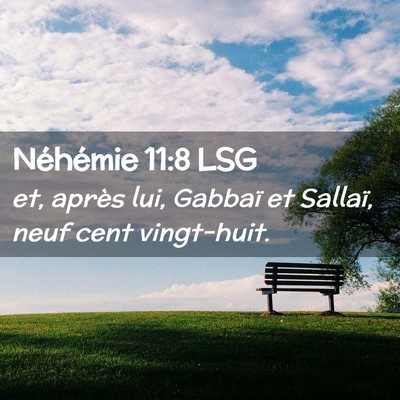 Picture 02 - Néhémie 11:8 LSG - et, après lui, Gabbaï et Sallaï, neuf cent - Bible Verse Picture