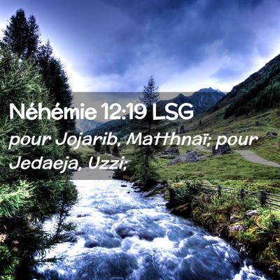 Picture 02 - Néhémie 12:19 LSG - pour Jojarib, Matthnaï; pour Jedaeja, - Bible Verse Picture