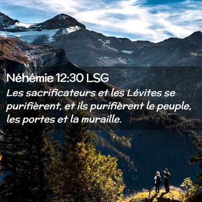 Picture 02 - Néhémie 12:30 LSG - Les sacrificateurs et les Lévites se - Bible Verse Picture