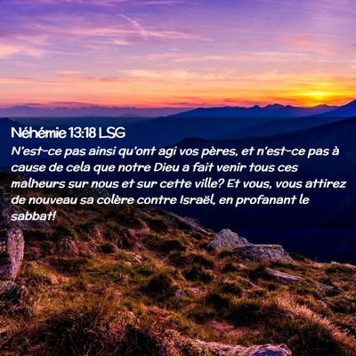 Picture 02 - Néhémie 13:18 LSG - N'est-ce pas ainsi qu'ont agi vos pères, et - Bible Verse Picture