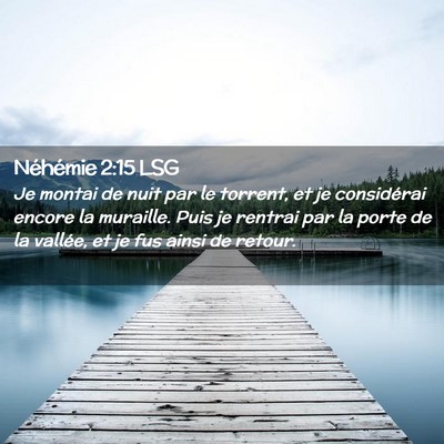 Picture 02 - Néhémie 2:15 LSG - Je montai de nuit par le torrent, et je - Bible Verse Picture