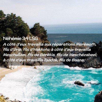 Picture 02 - Néhémie 3:4 LSG - A côté d'eux travailla aux réparations - Bible Verse Picture