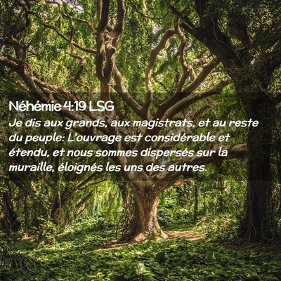 Picture 02 - Néhémie 4:19 LSG - Je dis aux grands, aux magistrats, et au reste du - Bible Verse Picture