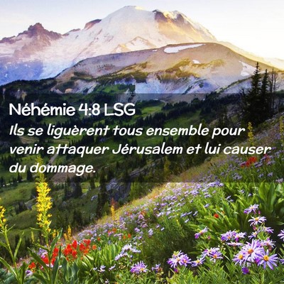 Picture 02 - Néhémie 4:8 LSG - Ils se liguèrent tous ensemble pour venir - Bible Verse Picture