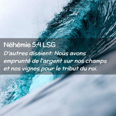 Picture 02 - Néhémie 5:4 LSG - D'autres disaient: Nous avons emprunté de - Bible Verse Picture