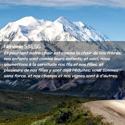 Picture 02 - Néhémie 5:5 LSG - Et pourtant notre chair est comme la chair de nos - Bible Verse Picture