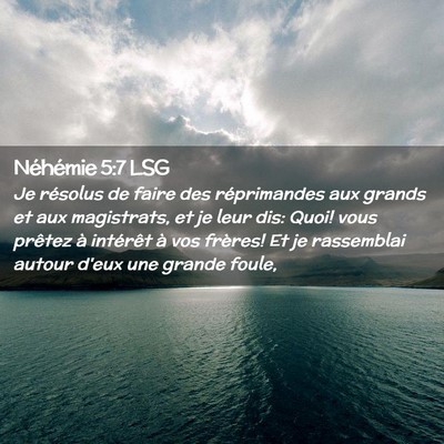 Picture 02 - Néhémie 5:7 LSG - Je résolus de faire des réprimandes aux grands - Bible Verse Picture