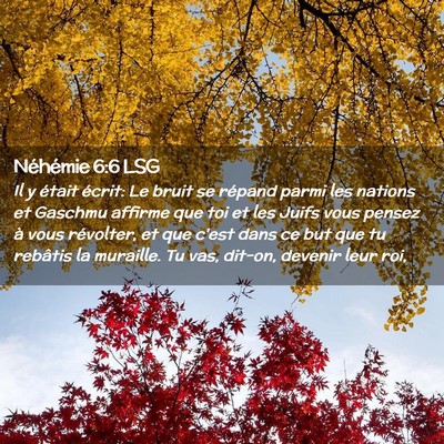 Picture 02 - Néhémie 6:6 LSG - Il y était écrit: Le bruit se répand parmi les - Bible Verse Picture