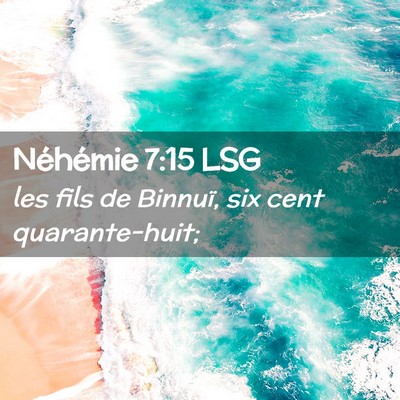 Picture 02 - Néhémie 7:15 LSG - les fils de Binnuï, six cent - Bible Verse Picture