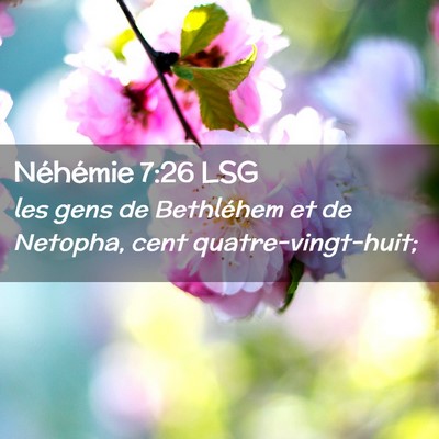 Picture 02 - Néhémie 7:26 LSG - les gens de Bethléhem et de Netopha, cent - Bible Verse Picture
