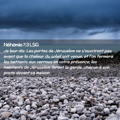 Picture 02 - Néhémie 7:3 LSG - Je leur dis: Les portes de Jérusalem ne - Bible Verse Picture