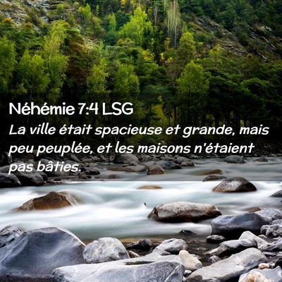 Picture 02 - Néhémie 7:4 LSG - La ville était spacieuse et grande, mais peu - Bible Verse Picture