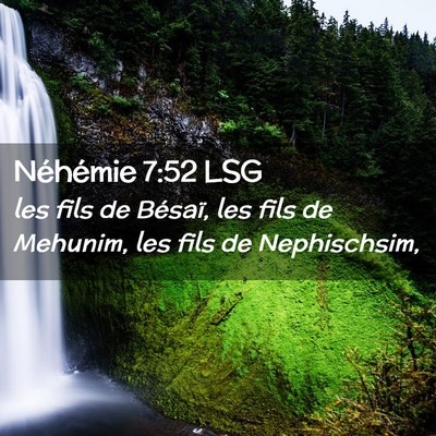 Picture 02 - Néhémie 7:52 LSG - les fils de Bésaï, les fils de Mehunim, les - Bible Verse Picture