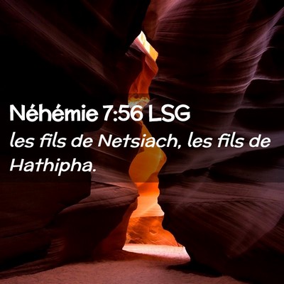 Picture 02 - Néhémie 7:56 LSG - les fils de Netsiach, les fils de - Bible Verse Picture