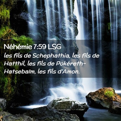 Picture 02 - Néhémie 7:59 LSG - les fils de Schephathia, les fils de Hatthil, les - Bible Verse Picture
