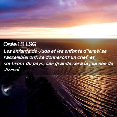 Picture 02 - Osée 1:11 LSG - Les enfants de Juda et les enfants d'Israël se - Bible Verse Picture