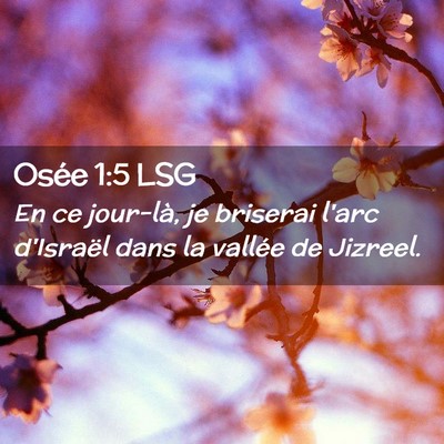 Picture 02 - Osée 1:5 LSG - En ce jour-là, je briserai l'arc d'Israël dans - Bible Verse Picture