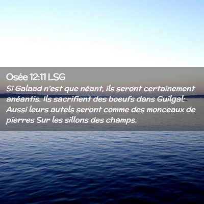 Picture 02 - Osée 12:11 LSG - Si Galaad n'est que néant, ils seront - Bible Verse Picture