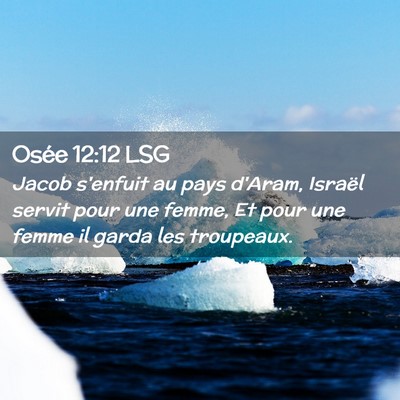 Picture 02 - Osée 12:12 LSG - Jacob s'enfuit au pays d'Aram, Israël servit - Bible Verse Picture