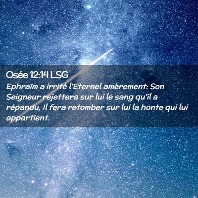 Picture 02 - Osée 12:14 LSG - Ephraïm a irrité l'Eternel amèrement: Son - Bible Verse Picture