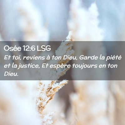 Picture 02 - Osée 12:6 LSG - Et toi, reviens à ton Dieu, Garde la piété et - Bible Verse Picture