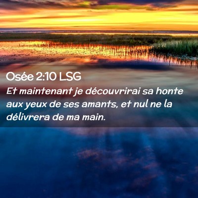 Picture 02 - Osée 2:10 LSG - Et maintenant je découvrirai sa honte aux yeux - Bible Verse Picture