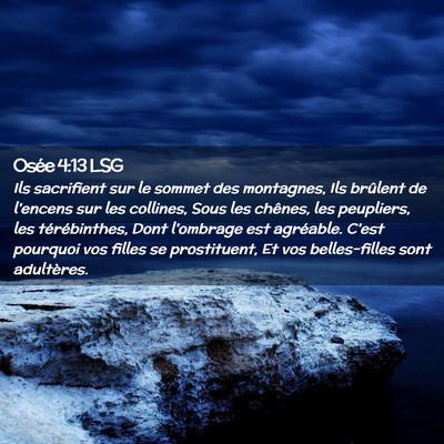 Picture 02 - Osée 4:13 LSG - Ils sacrifient sur le sommet des montagnes, Ils - Bible Verse Picture