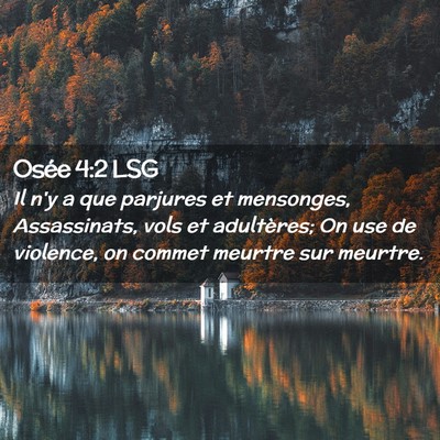 Picture 02 - Osée 4:2 LSG - Il n'y a que parjures et mensonges, Assassinats, - Bible Verse Picture