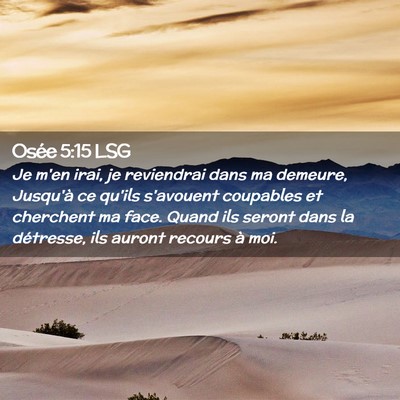 Picture 02 - Osée 5:15 LSG - Je m'en irai, je reviendrai dans ma demeure, - Bible Verse Picture