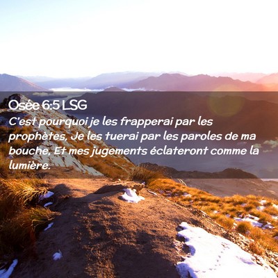 Picture 02 - Osée 6:5 LSG - C'est pourquoi je les frapperai par les - Bible Verse Picture