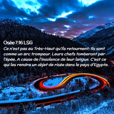 Picture 02 - Osée 7:16 LSG - Ce n'est pas au Très-Haut qu'ils retournent; Ils - Bible Verse Picture