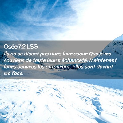 Picture 02 - Osée 7:2 LSG - Ils ne se disent pas dans leur coeur Que je me - Bible Verse Picture