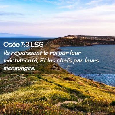 Picture 02 - Osée 7:3 LSG - Ils réjouissent le roi par leur méchanceté, Et - Bible Verse Picture