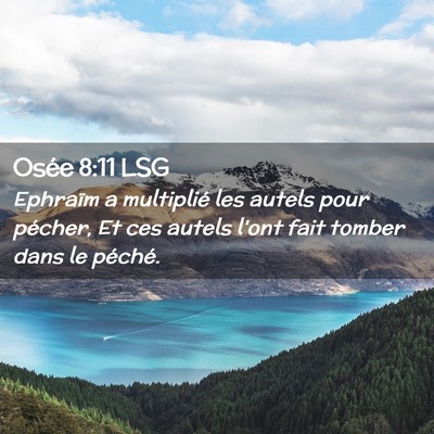 Picture 02 - Osée 8:11 LSG - Ephraïm a multiplié les autels pour pécher, Et - Bible Verse Picture