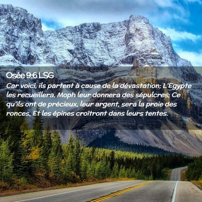 Picture 02 - Osée 9:6 LSG - Car voici, ils partent à cause de la - Bible Verse Picture