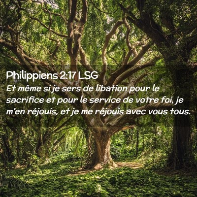 Picture 02 - Philippiens 2:17 LSG - Et même si je sers de libation pour le sacrifice - Bible Verse Picture