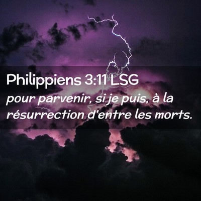 Picture 02 - Philippiens 3:11 LSG - pour parvenir, si je puis, à la résurrection - Bible Verse Picture