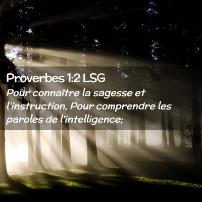 Picture 02 - Proverbes 1:2 LSG - Pour connaître la sagesse et l'instruction, Pour - Bible Verse Picture