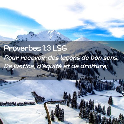 Picture 02 - Proverbes 1:3 LSG - Pour recevoir des leçons de bon sens, De - Bible Verse Picture