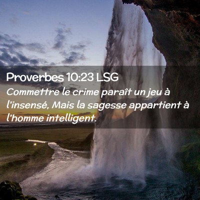 Picture 02 - Proverbes 10:23 LSG - Commettre le crime paraît un jeu à l'insensé, - Bible Verse Picture