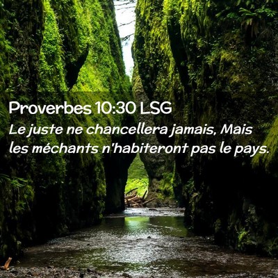 Picture 02 - Proverbes 10:30 LSG - Le juste ne chancellera jamais, Mais les - Bible Verse Picture